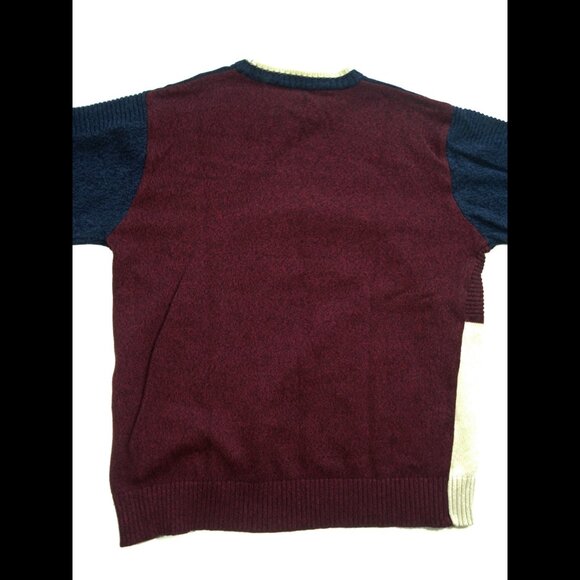 Ted Lapidus Paris Cotton Sweater Burgundy Blue Beige EXCELLENT USED CONDITION- M - Picture 8 of 9